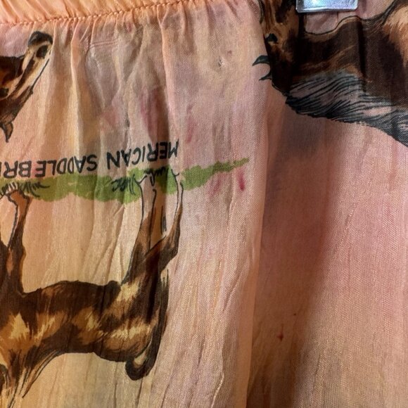 Vintage Claudette Medium Silk Sheer Skirt Boho Floral Horse Equestrian Western - Picture 5 of 11